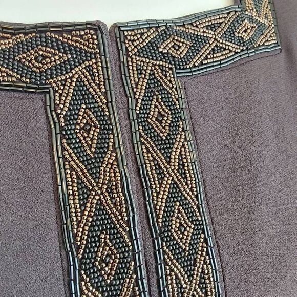 John Meyer of Norwich Jacket Sz 10 Brown with Beading - Picture 5 of 10